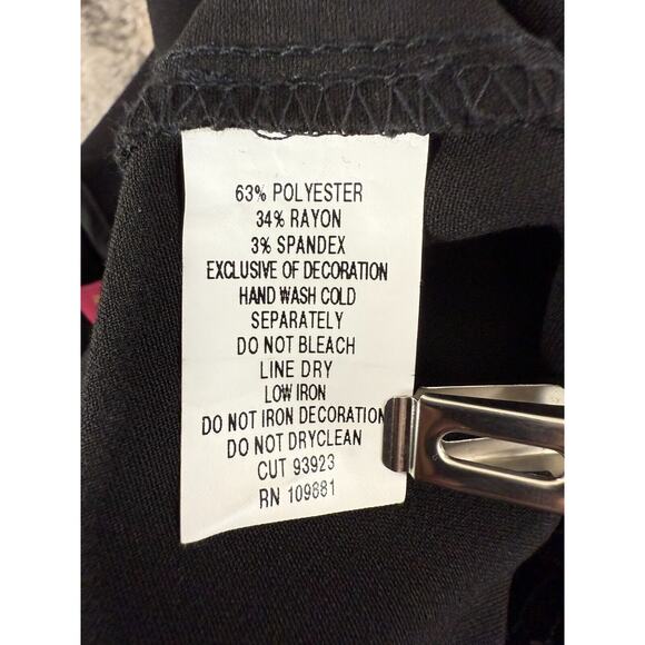 Sunny Leigh Womens Size 6 Cropped Wide Leg Sequin Pants Black Zip Stretch Casual - Picture 11 of 12